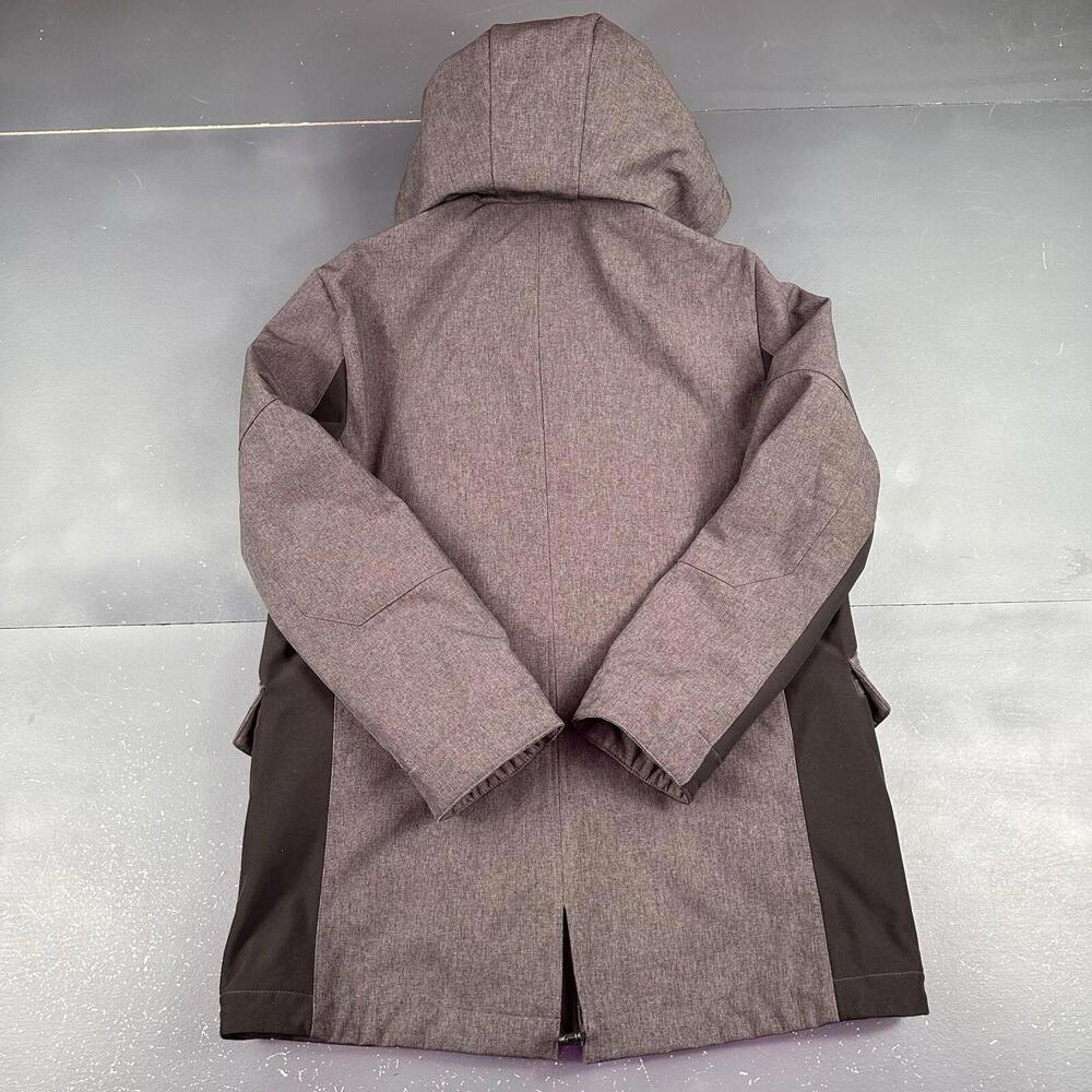 Tumi Jacket Mens Medium Gray Black Tech Fleece Long Parka Hooded Gorpcore - Picture 7 of 8